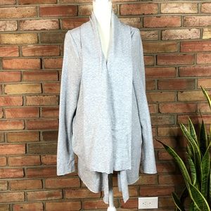 Livi Lane Bryant Activewear Light Heather Grey Open Cardigan